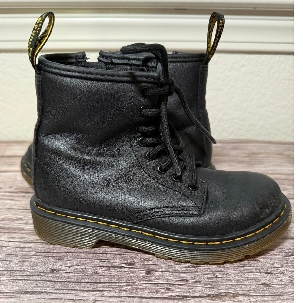 Dr. Martens 1460 J Kids Black Leather Lace-Up Boots Size 13 Youth